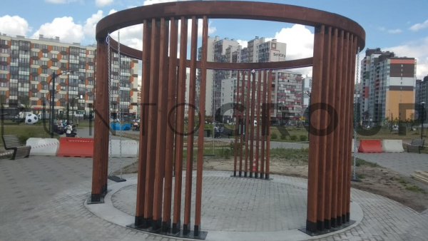 Пергола Sun круглая, сталь, дерево